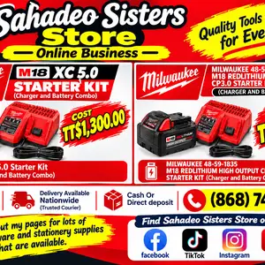 Milwaukee 5.0 and 3.0 Starter Kit Battery and Charger Combo, Couva