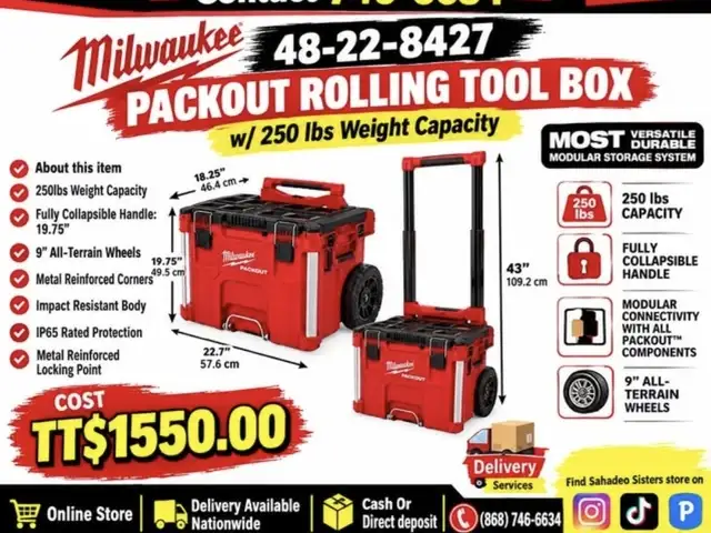 Milwaukee Rolling Tool Box 48228427, Couva