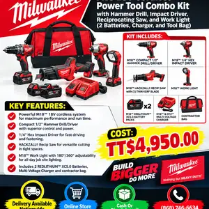 Milwaukee 269524 4 Tool COmbo Kit, Couva