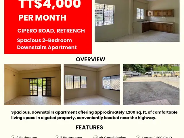 2-bedroom apartment in Retrench to rent, San Fernando