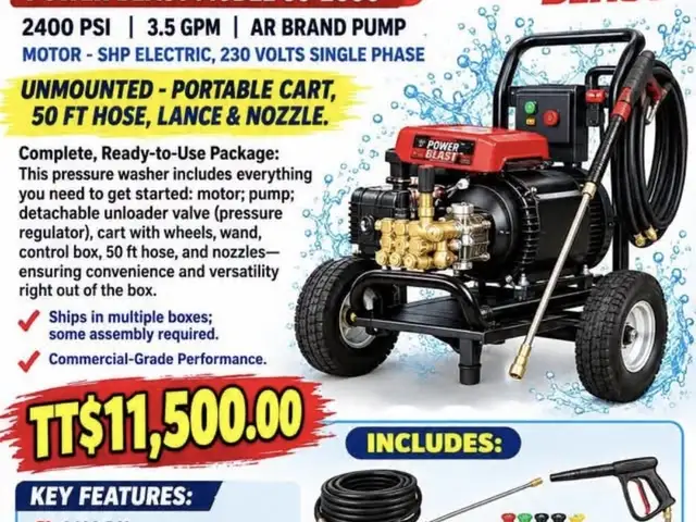 Unmounted Commercial Grade Pressure Washer, Couva