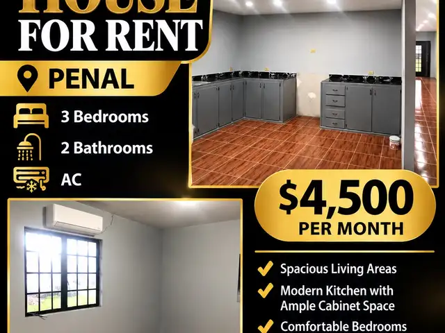 3-bedroom house in Penal to rent, Penal