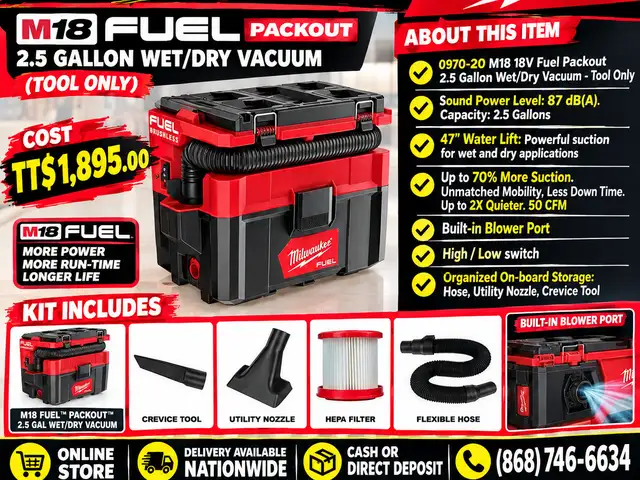 Milwaukee M18 New Portable Vacuum 2.5gal, Couva