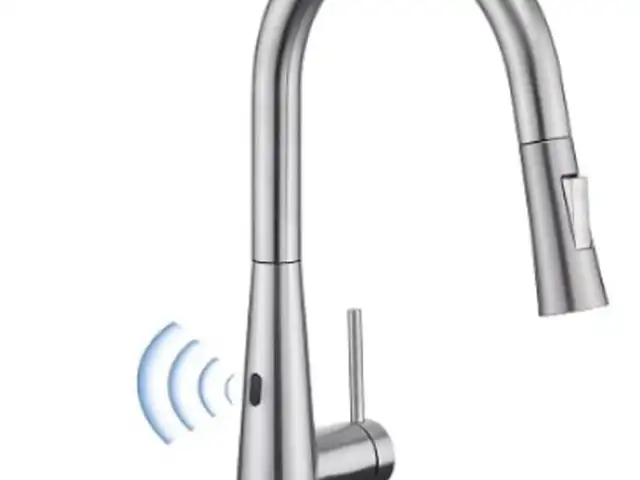 Touchless Kitchen Sink Faucets with Pull Down Sprayer Brushed Nickel, Moder, Diego Martin