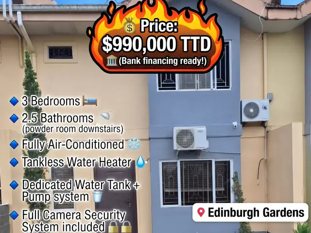 3-bedroom townhouse in Edinburgh Gardens for sale, Chaguanas