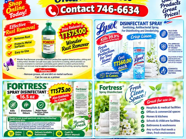 Wonder Rust remover, Lysol 190z, Fortress Spray Disinfectant, Couva