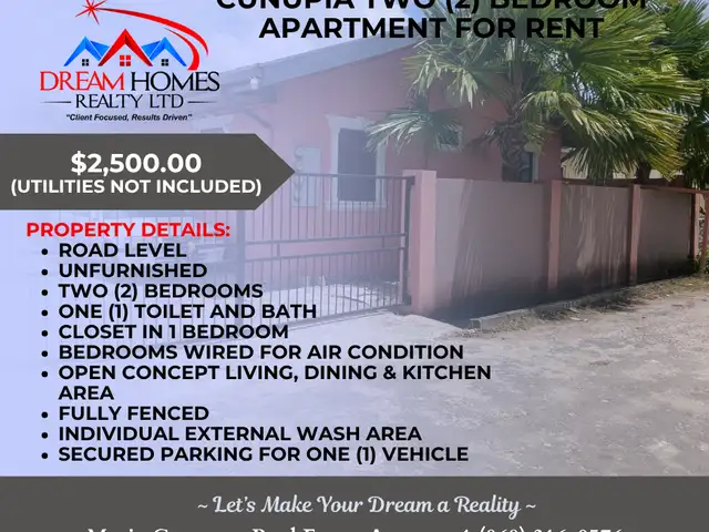 2-bedroom apartment in Petersville to rent, Cunupia
