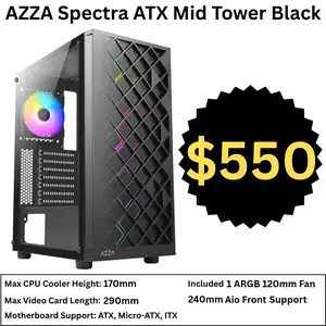 AZZA Spectra ATX Mid Tower Case, St. Augustine