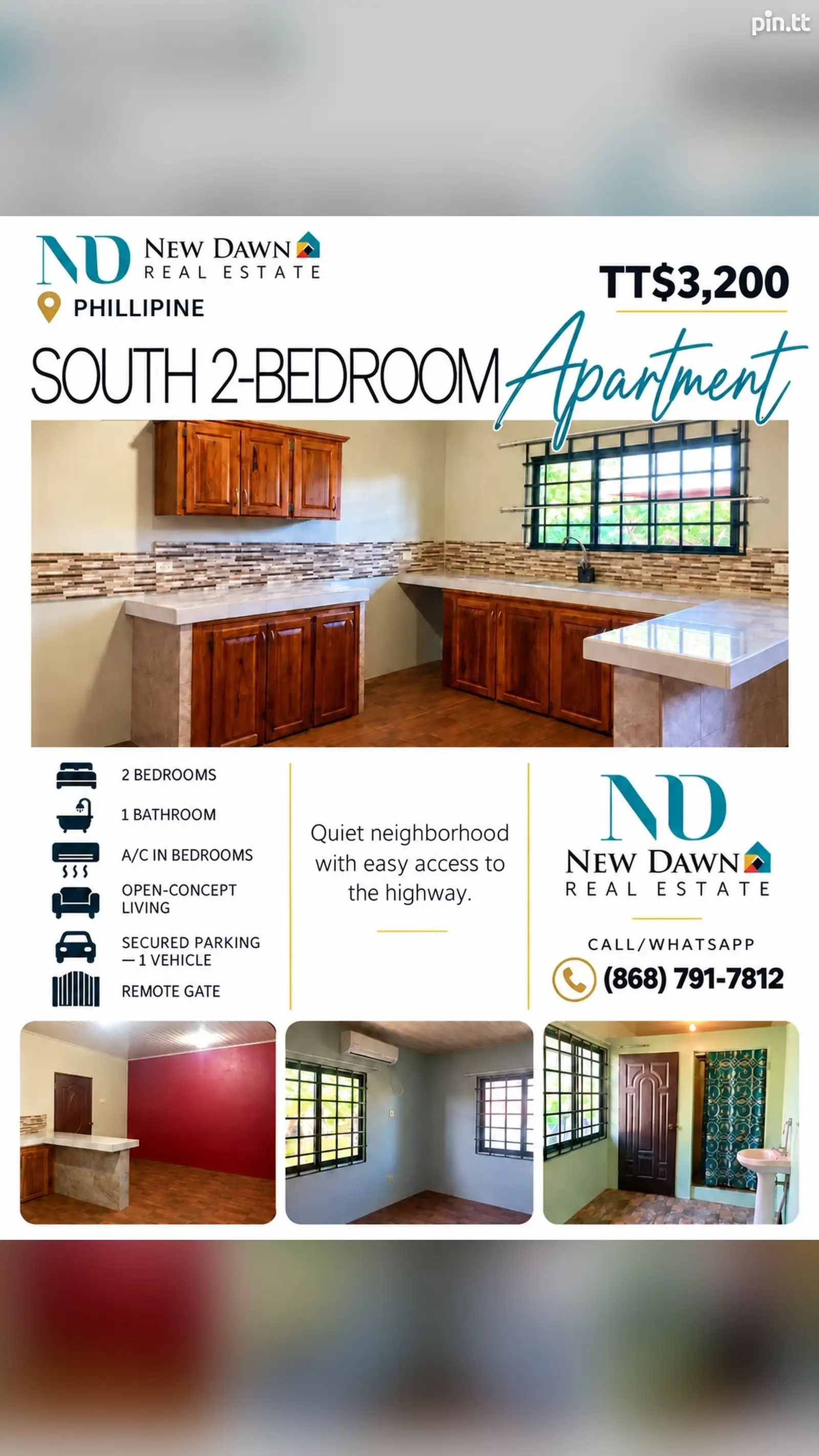2-bedroom apartment in Philippine to rent TT$3,200 №656347 in South ...