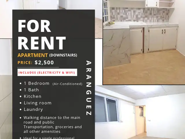 1-bedroom apartment in Aranguez to rent, Aranguez