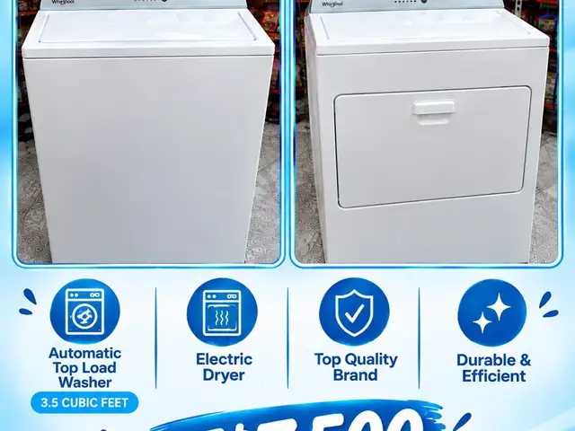 whirpool.top washing machine & electric. Dryer., Trincity