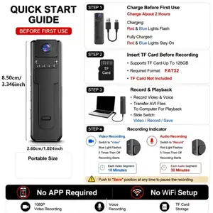 Rechargeable Mini Body Camera, Tacarigua