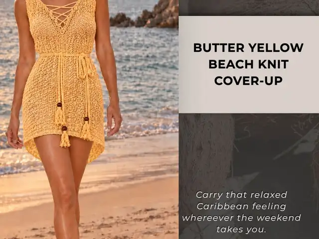 Butter Yellow Short Dress/Vest Beach Cover-up, San Fernando