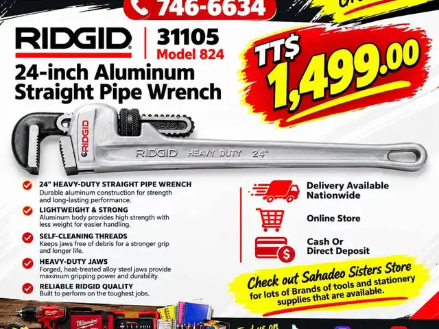 Ridgid 24 inch Aluminium Pipe Wrench, Couva