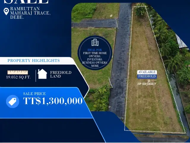 Residential land 19052 sq.ft, Debe