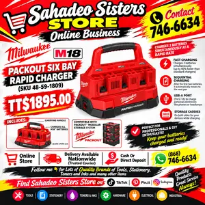 Milwaukee 48-59-1809 M18 PACKOUT Six Bay Rapid Charger, Couva