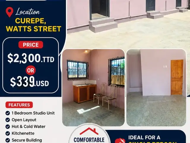 Studio apartment in Curepe to rent, Curepe