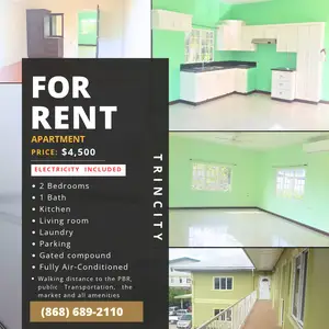  2-bedroom apartment in St Clair Gardens, Trincity to rent, Trincity