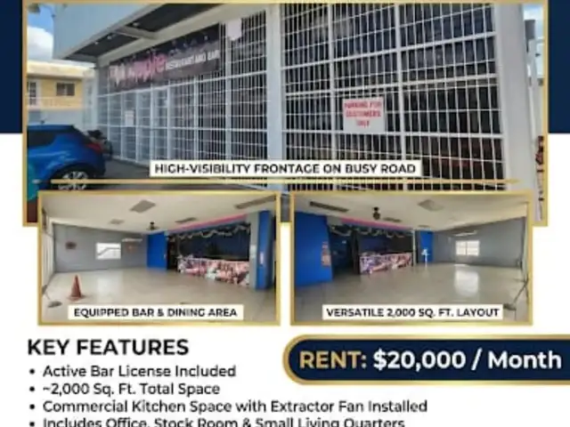 Restaurant Bar For Lease, Tunapuna