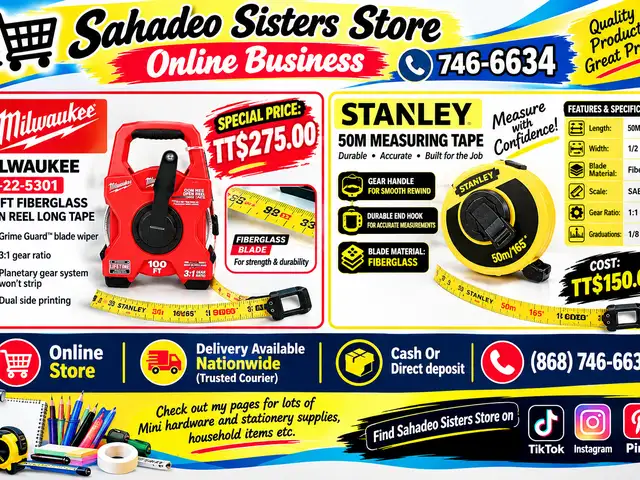 Fiberglass Measureing Tape - Milwaukee and Stanley, Couva