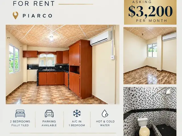 2-bedroom apartment in Piarco to rent, Piarco