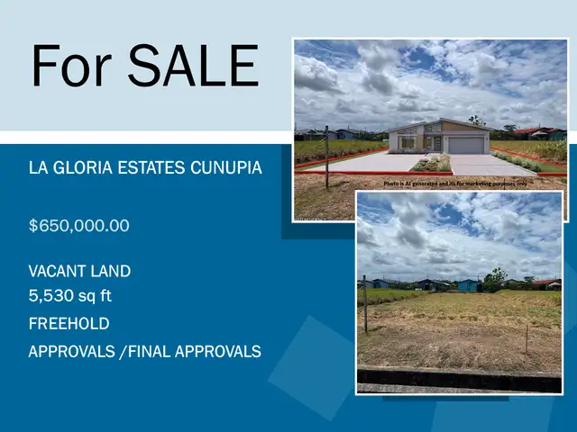 Residential land 5530 sq.ft, Cunupia