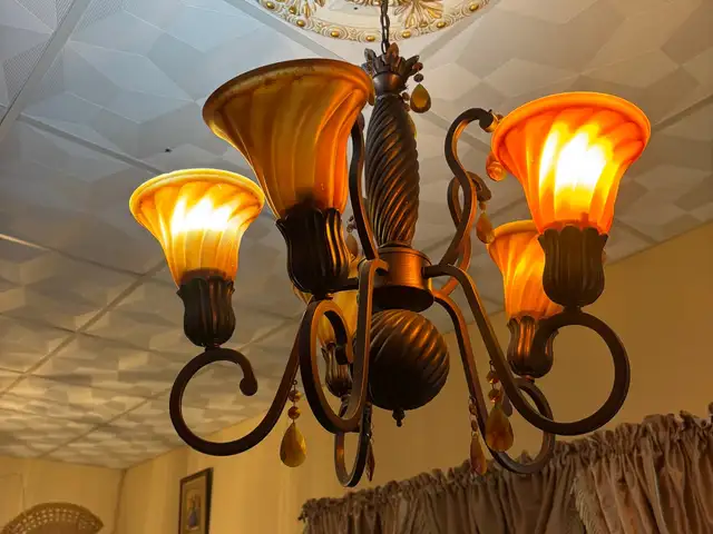 2 Chandelier lights used, Couva
