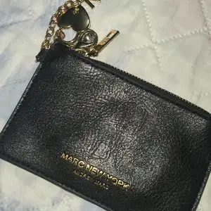 Marc New York Coin Purse Wallet Black Leather Charm Bag, Princes Town