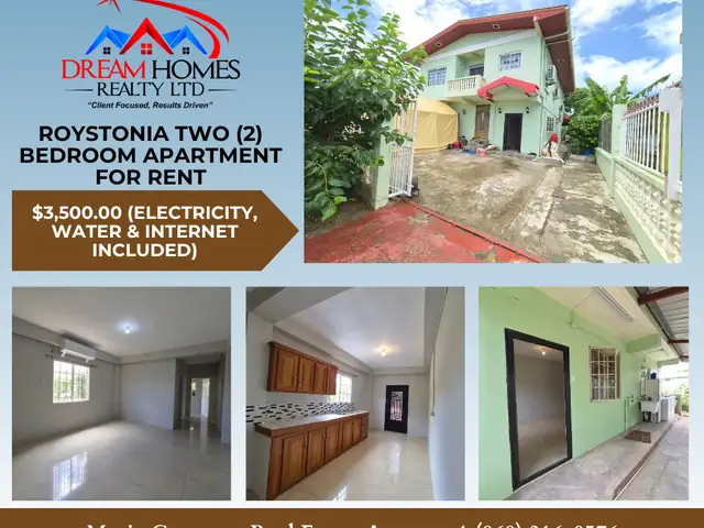 2-bedroom apartment in Roystonia, Couva to rent, Couva