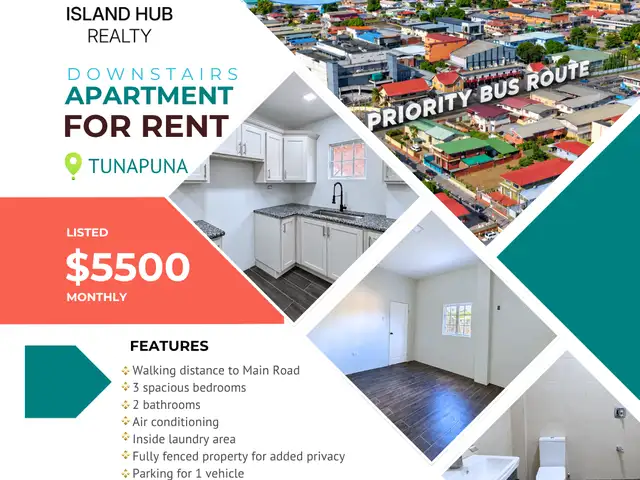 3-bedroom apartment in Tunapuna to rent, Tunapuna