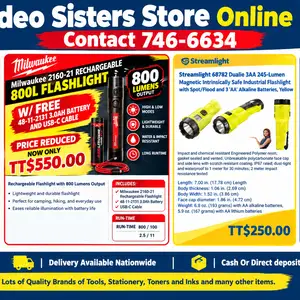 Flashlight Milwaukee Streamlight and Brinkmann, Couva