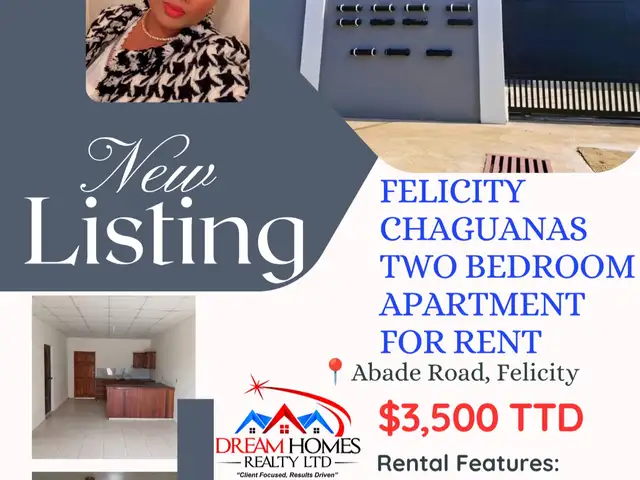 2-bedroom apartment in Felicity to rent, Chaguanas