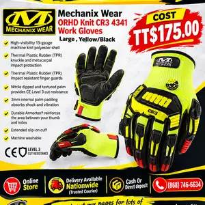 Mechanix Wear ORHD 4341 CR3 Large Work Gloves, Couva