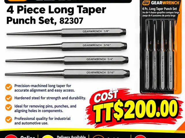 Gearwrench 4pc Long Taper Punch Set 82307, Couva