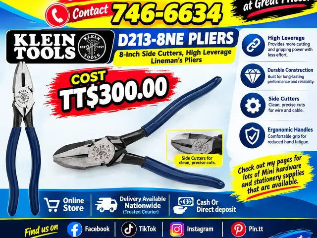 Klein Toos 8inch linesman pliers, Couva