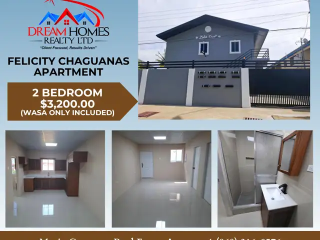  2-bedroom apartment in Abade Road, Felicity, Chaguanas to rent, Felicity