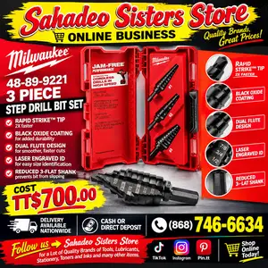 Milwaukee 3pc Jam Free Step Bit Set, Couva