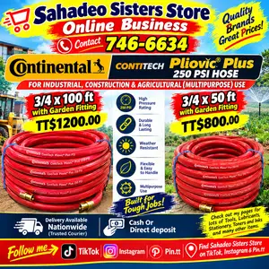 Continental Industrial Hose 100ft and 50ft, Couva