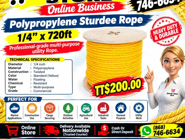 1/4 x 720ft Polypropylene Sturdee Rope, Couva