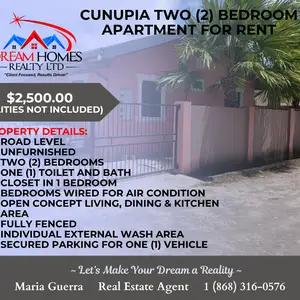 2-bedroom apartment in Petersville to rent, Cunupia