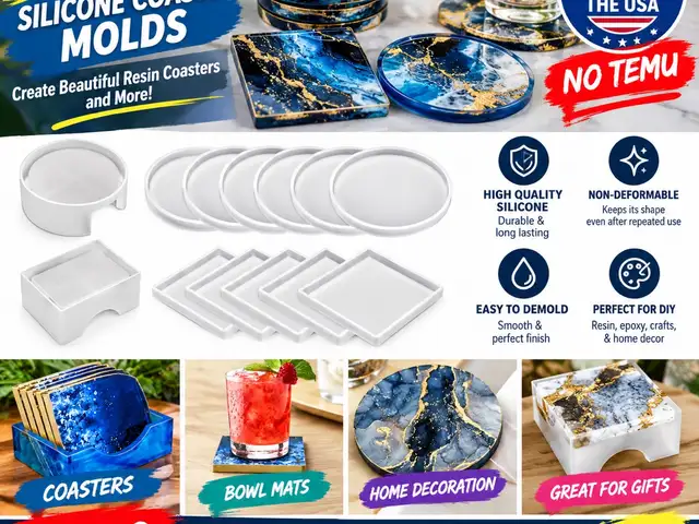 12pc silicone coaster and holder mold set, Charlieville