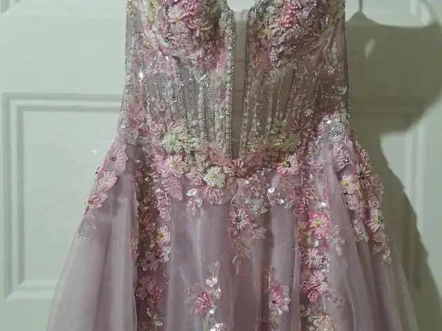 Baby Pink Gemstone Prom Gown, San Fernando