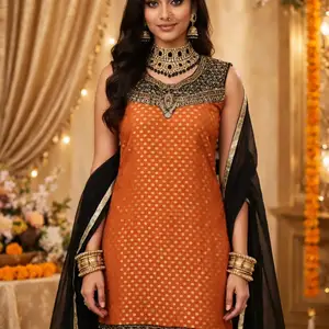 Orange Indian dress, Macoya