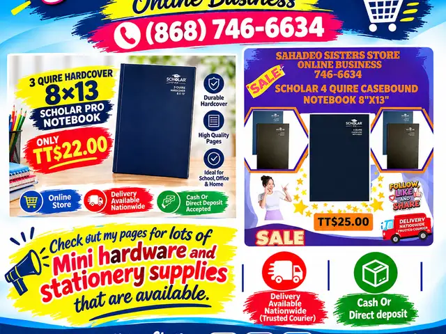 3 and 4 Quire notebooks, Couva