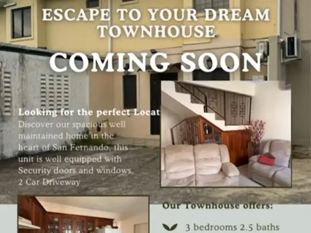 3-bedroom townhouse in PLEASANTVILLE for sale, San Fernando