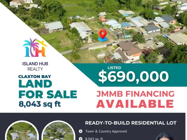 Residential land 8043 sq.ft, Claxton Bay