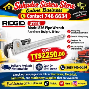 Ridgid 36inch Pipe Wrench Aluminium, Couva