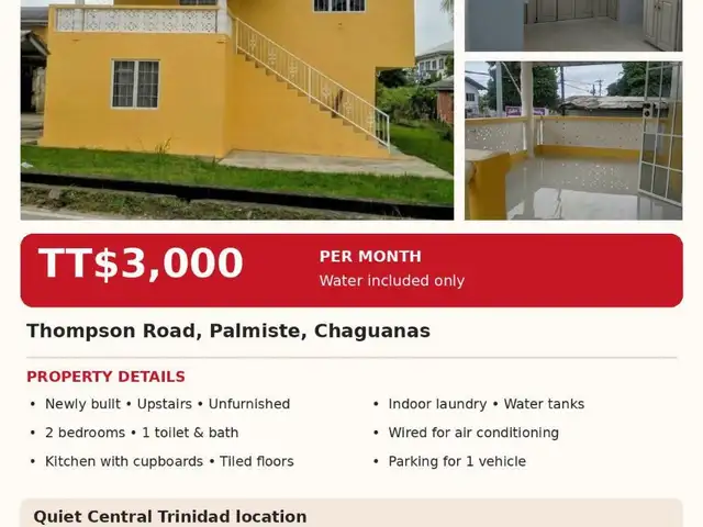 2-bedroom apartment in THOMPSON ROAD to rent, Palmiste