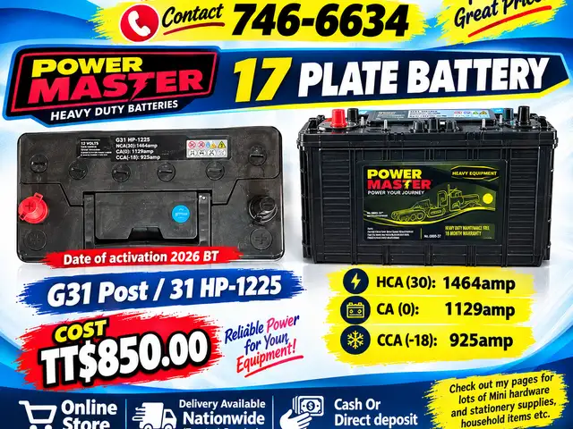 Power Master 17plate Battery, Couva