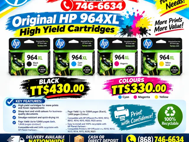 Original HP964XL ink Cartridges, Couva